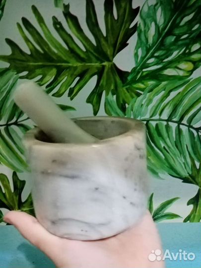 Ступа с пестиком из натурального мрамора