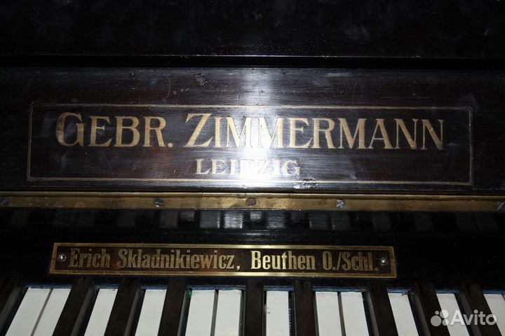 Антикварное пианино Zimmermann Leipzig