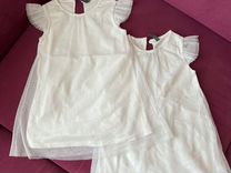 Белые платья для двойни девочек 92