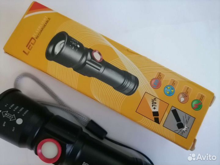 Фонарик светодиодный аккумуляторный карманный