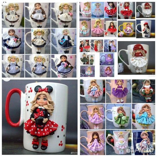 Кружка с декором. Куколка. Школьники