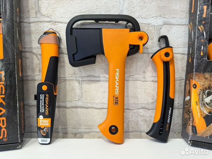 Fiskars набор (топор, пила, нож)