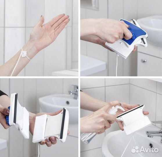 Магнитная щетка для мытья окон