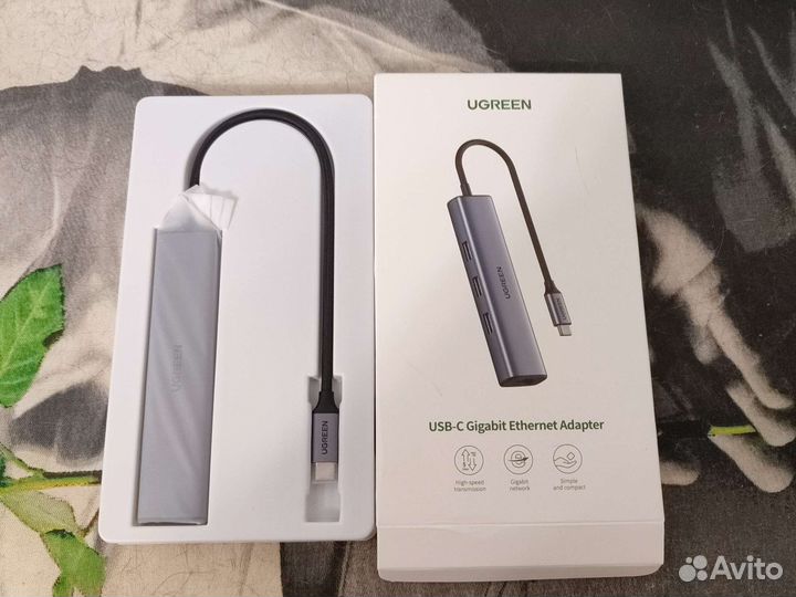 Сетевой адаптер Type-C Ethernet USB3.0 Lan 1 Гб