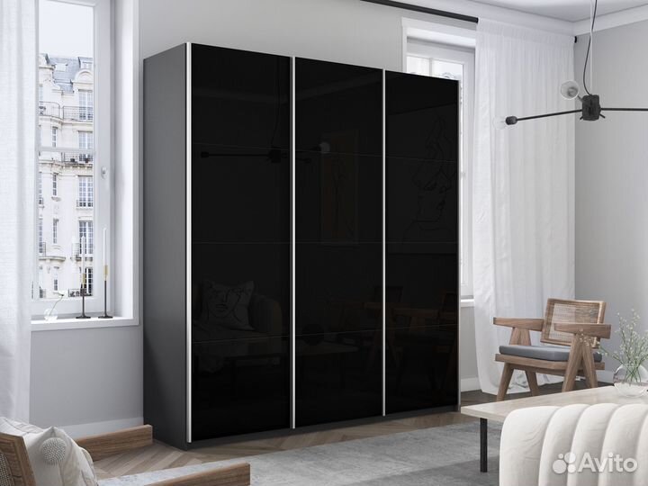 Шкаф купе черное стекло