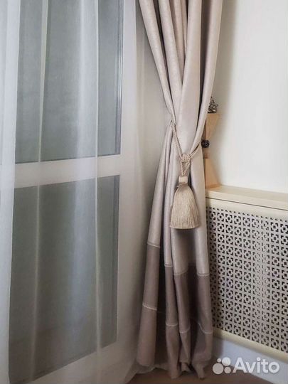Штора цвета капучино