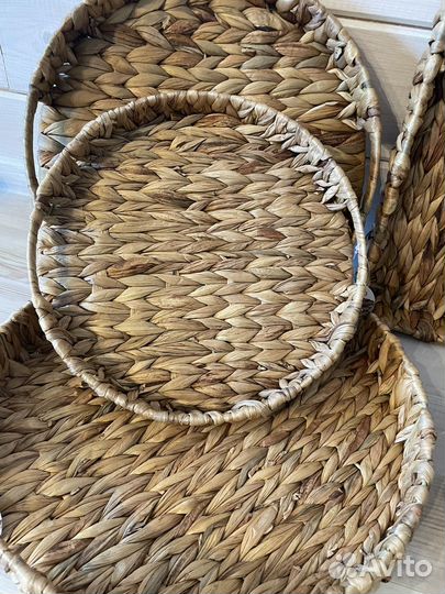 Поднос корзина плетеный