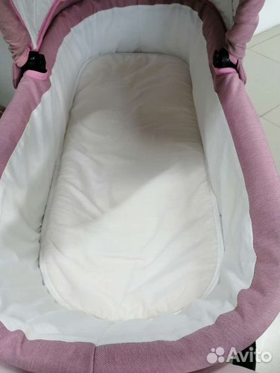 Коляска 2в1 Ontario /пудровый текстиль с эко-кожей