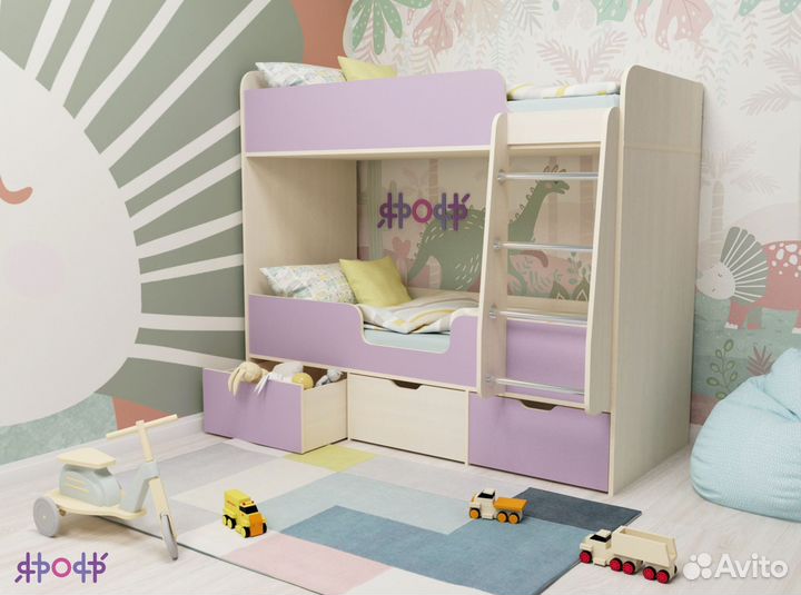 Двухъярусная кровать Двойняшка-180. Любые цвета