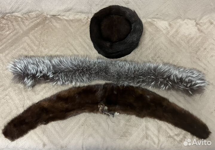 Мех от пуховика, воротник от пальто, шапка