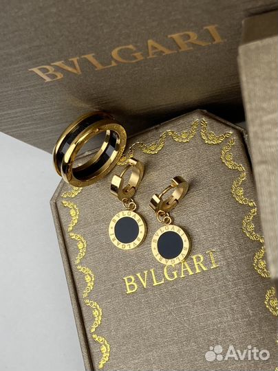 Серьги и кольцо Bvlgari lux тренд 2025