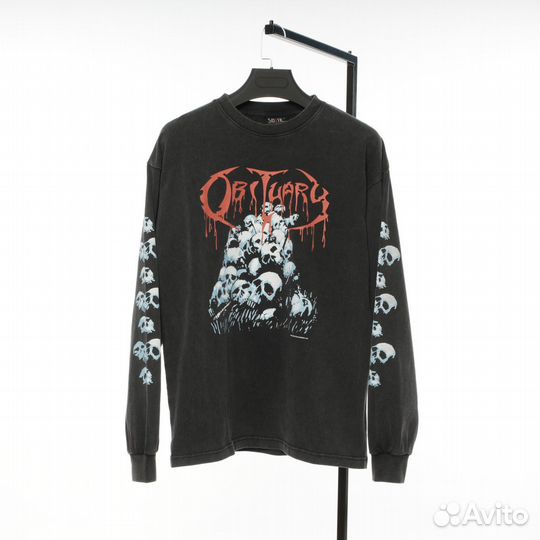 Лонгслив St Michael черный оверсайз