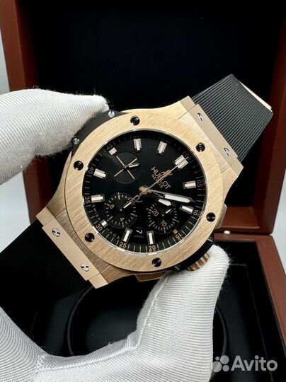 Золотые механические часы Hublot мужские