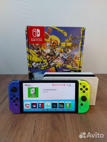 Новый Прошитый Nintendo Switch Oled Splatoon 288Gb