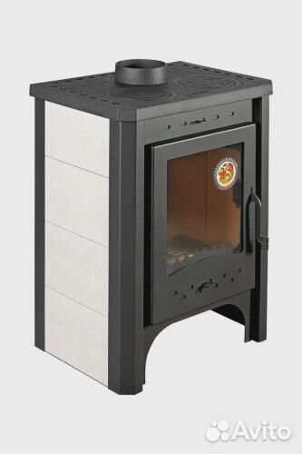 Печь-камин бавария с плитой и теплообменником