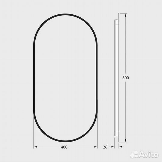 Зеркало LED 40х80 тепл. свет Defesto aura DF 2932