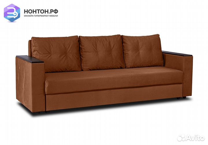 Диван еврокнижка Атланта темно-коричневый