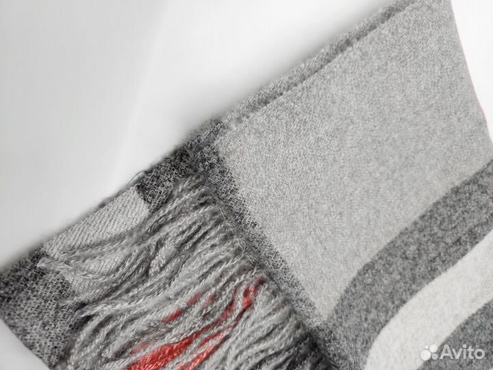 Шарф burberry теплый серый