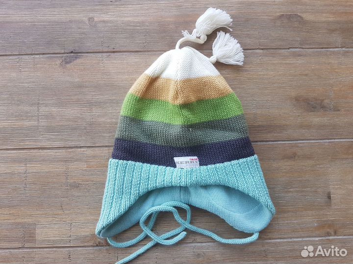 Теплая шапка для мальчиков с завязками Kerry р 46