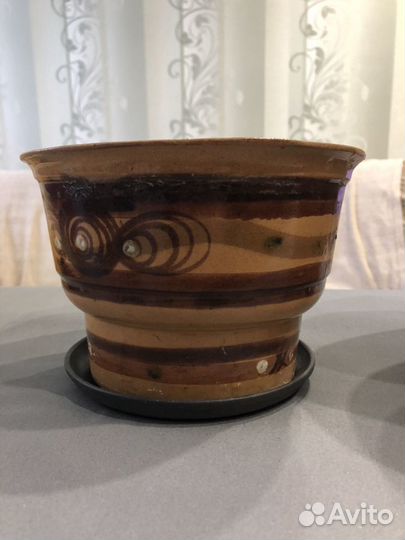 Горшок керамический и пластиковый