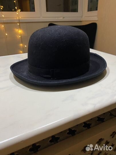 Шляпа котелок мужская 100% фетр