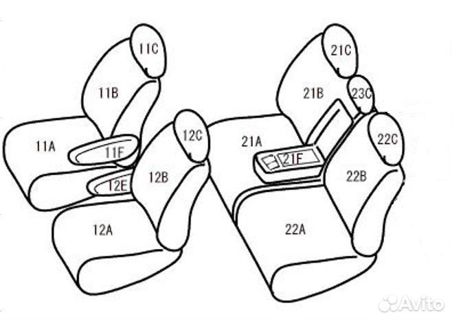 Чехлы Kamatto Retro Toyota Voxy\Noah 2014-н.в