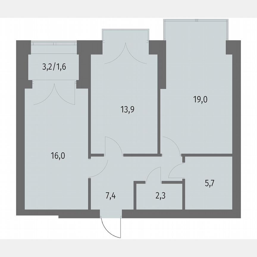 2-к. квартира, 65,9 м², 9/13 эт.