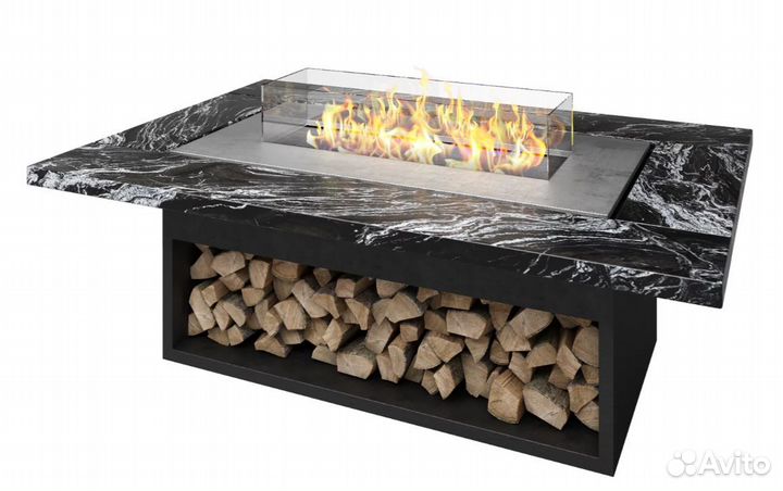 Гриль-стол Эльбрус монблан 2100х1400 гранит серый