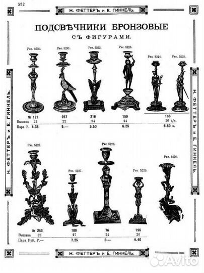 Подсвечник, Феттер и Гинкель, Россия до 1917