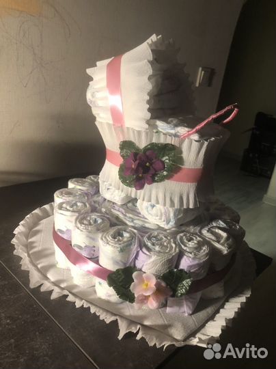 Торт из памперсов подгузников