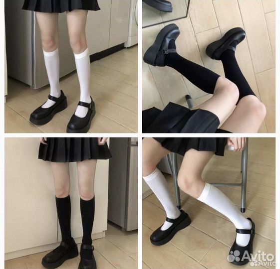 Гольфы гетры белые и черные y2k