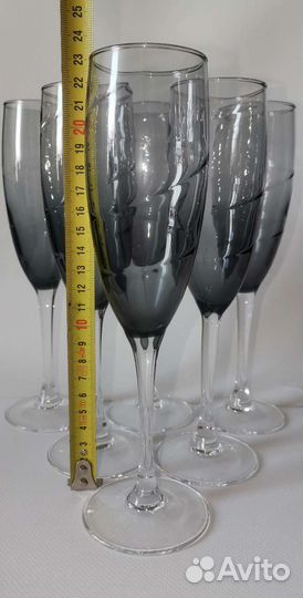 Фужеры волна цветное стекло ARC Франция