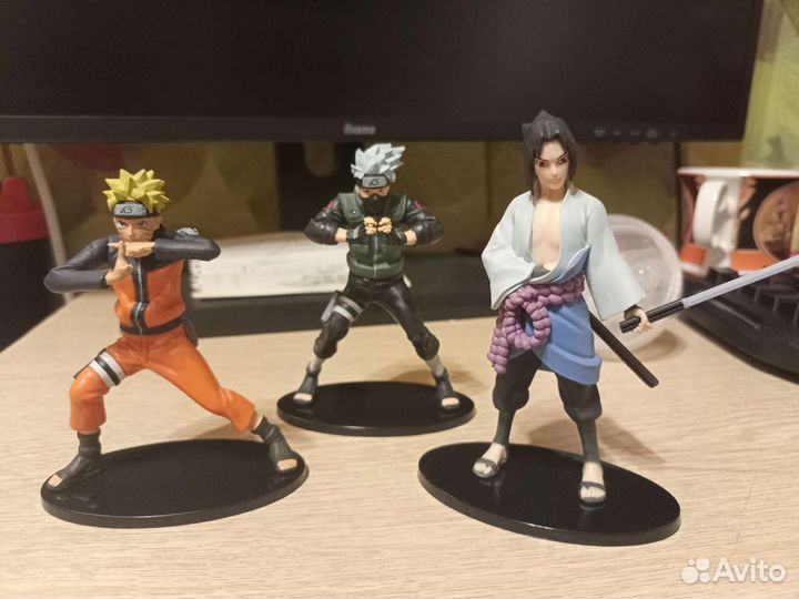 Коллекция журналы с фигуркой Наруто, Саске, Какаши