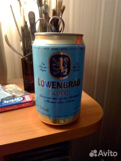 Банка из под пива Lowenbrau