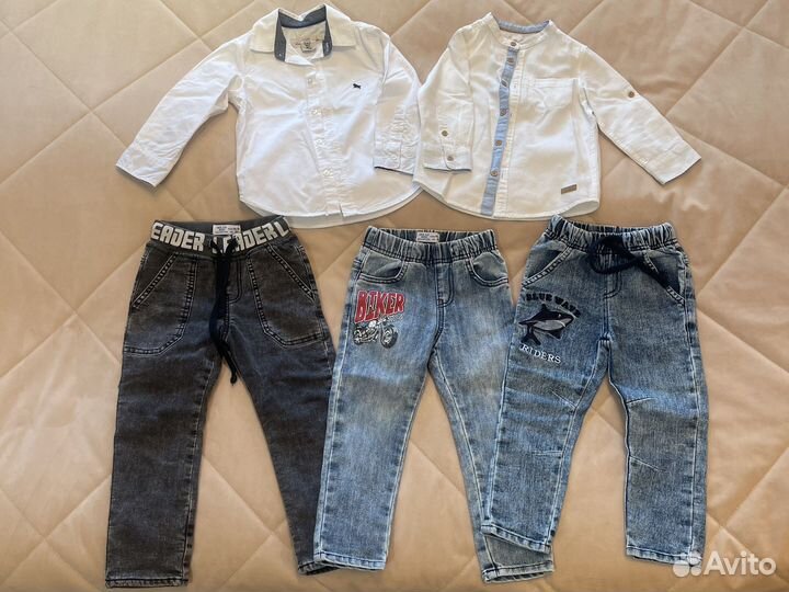 Рубашка hm 92, джинсы gloria geens 92