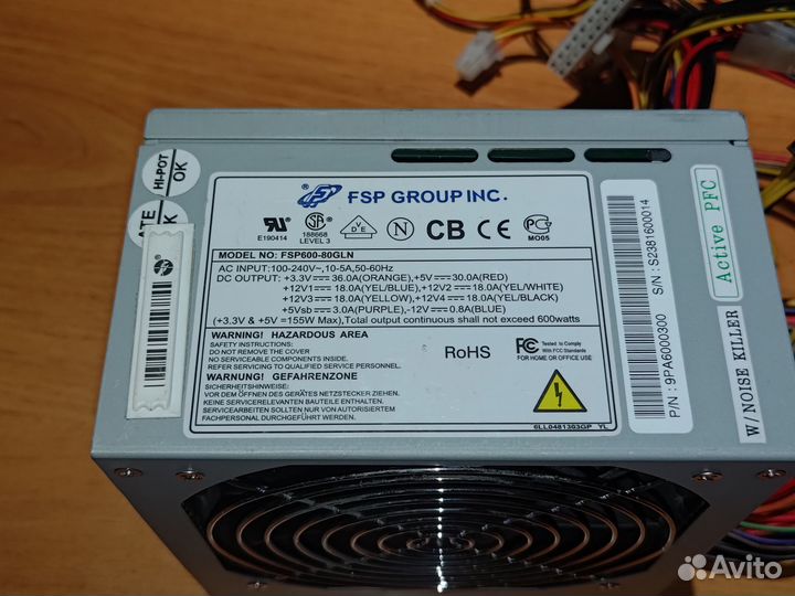 Блок питания FSP 600w 80+