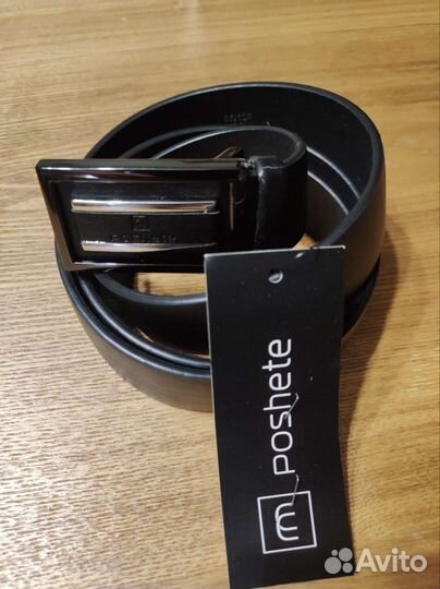 Мужской кожаный ремень Poshete, черный