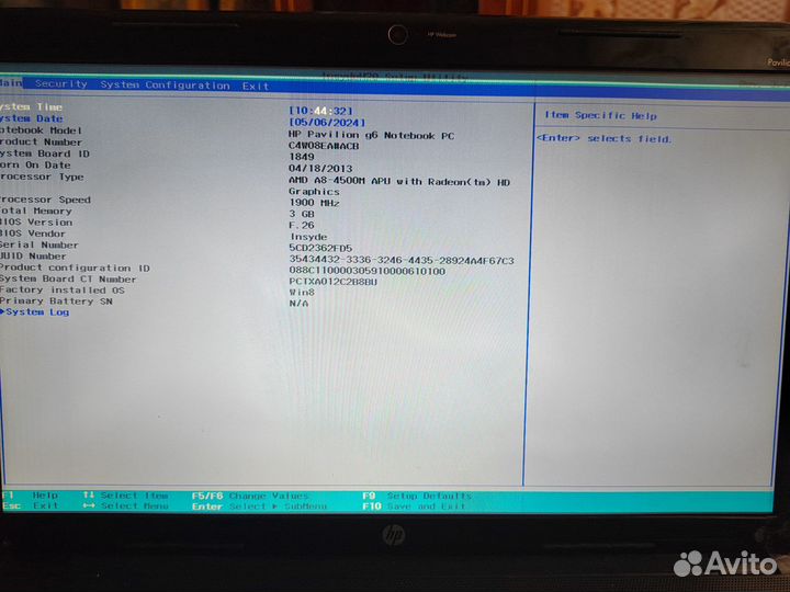 Ноутбук hp pavilion g6