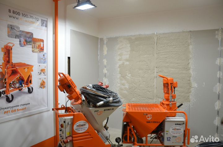 Механизированная штукатурка под обои и цементный