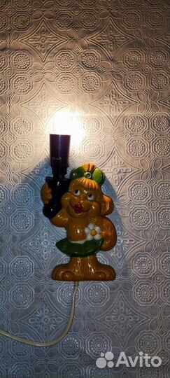 Бра-светильник-ночник СССР Обезьянка Алюминий