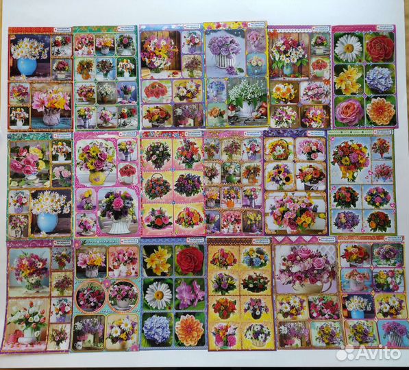 Наклейки и закладки цветы, фрукты, бабочки