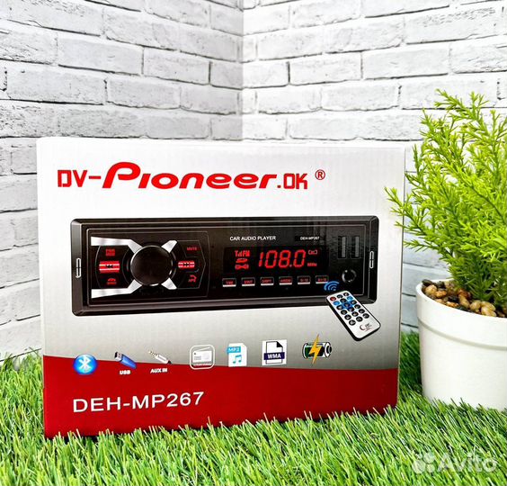 Магнитола 1 din с bluetooth pioneer арт948