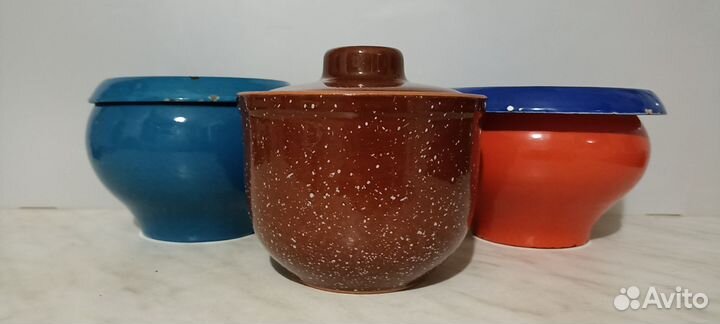 Чугунные котелки с эмалью СССР