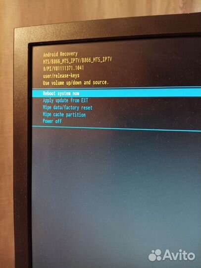 B866 (МТС) тв приставка входит в рекавери меню