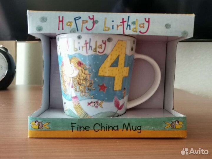 Бокал день рождения 4 года, для девочки