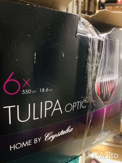 Бокалы Bohemia Crystalex Tulipa optic 550 мл