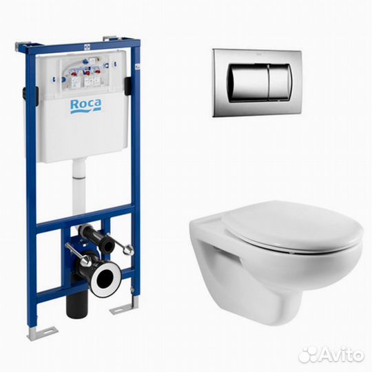 Унитаз подвесной Roca Victoria 893100000 с инсталляцией, с крышкой микролифт