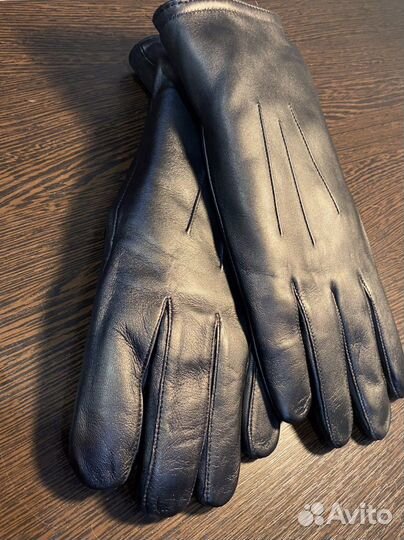 Мужские кожаные перчатки зимние