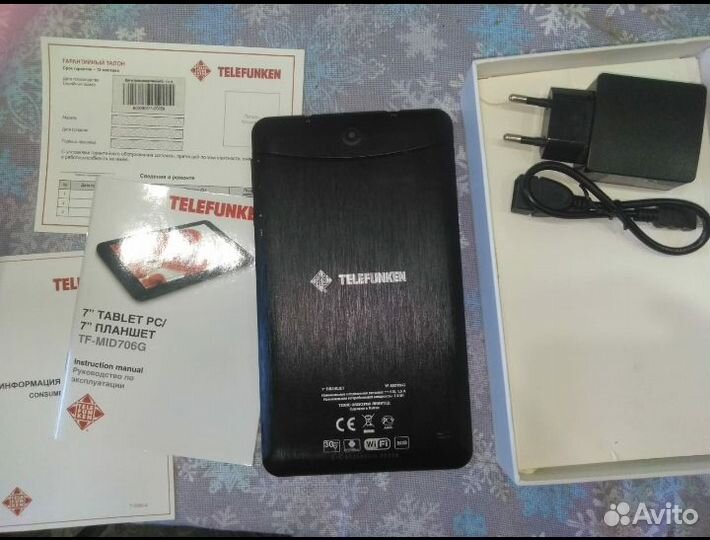 Планшет TelefunkenTF-mid706G, 2симкарты,GPS,флешка