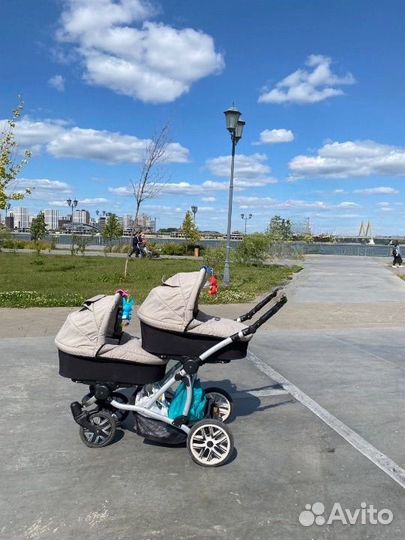 Коляска для двойни bebetto 42 3в1